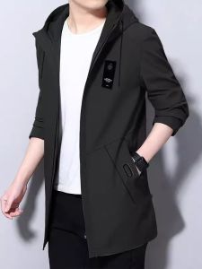Casual Loose-Fit Mens Windbreaker Jacket with Fleece Lining