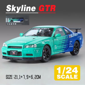 LEO 1:24 NISSAN GTR R34 Livery Diecast Model Car Alloy Cars Toys Collection Gift For Kids Boy Girl