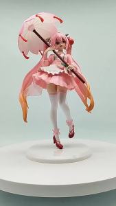 Bandai | In Stock Anime Hatsune Miku Hands Cherry umbrella Sweatshirt  Action Figure Model Toys Cute Action Model PVC Collection Gift