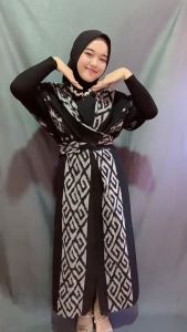 (READY STOCK) Raisa Couple Tenun Black Kondangan Prewedding - Baju Tenun Couple - Dress Tenun