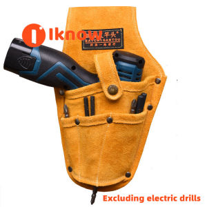 I know Cowhide electric drill bag lithium electric drill charging drill hand electric drill electric wrench waist bag tool kit electric wrench tool bag