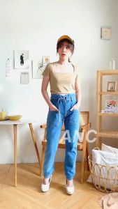 Celana Highwaist Boyfriend Jeans - Celana Panjang Wanita
