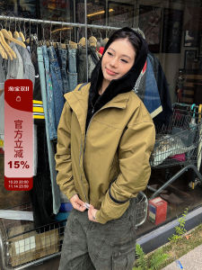 American Retro Workwear Jacket Loose Fit Stand Collar Mens Style Versatile Casual Outerwear for All Seasons Tagkita Brand