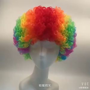 (Ready Stock) Afro Wig Curly Clown Hair Cosplay Full Hair Halloween Explosive Fashion Rambut Palsu Meletup Disco Costume