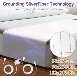 Grounding Bed Sheet Grounding Mat Earthing with 10%Silver Fiber & 90%Organic Cotton Natural Wellness Healthy Earth Energy Mat