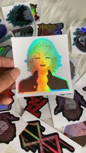 Stiker Hologram Mikey tokyo revenger4 ukuran 7 cm