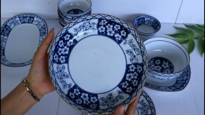 Bộ Bát Đĩa Bát Tràng [14 MÓN] - Bộ Bát Đĩa Cao Cấp [HOA ĐÀO]