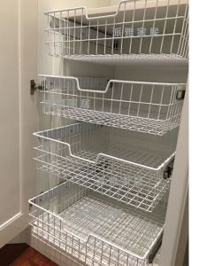 Paiya Home Metal Pull out Storage Basket for Wardrobe Snack Cabinet Miscellaneous Items Organizer Bedroom Storage Solution