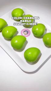 Color Changing Mango Squishy Fidget Toy Soft ASMR Sensory Squeeze Ball Anti-Anxiety Stress Relief Fidget Toy for Adults