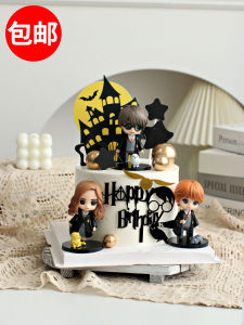 Harry Potter Cake Decorative Ornaments Harry Potter Doll Wizard Bat Castle Boy Girl Birthday Party
