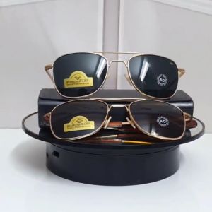 Kính mắt nam AO Pilot tròng thủy tinh chịu lực chống UV400 kèm hộp sịn và khăn lau