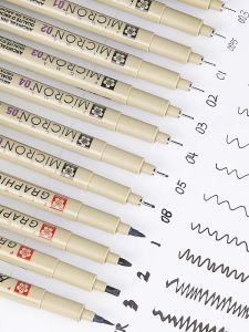 Sakura Manga Design Sketch Pen Waterproof Line Drawing Artistic Drafting Needle Tube Pen Single Piece Basic Packaging