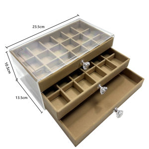 Large Capacity Anti-Oxidation Jewelry Box Necklace Earring Ring Organizer Luxury Style Velvet Material for Home Storage