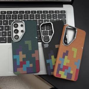 Kevlar Carbon Fibre Texture Pattern Colorful Magnetic Phone Case for Samsung S26 S25 S24 S23 Ultra for Magsafe Shockproof Cover
