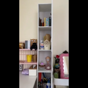 EURAKE Wooden Multi-Layer Storage Cabinet Large Capacity Bookshelf Home Display Cabinet 5-Layer Floor-Standing Cabinet