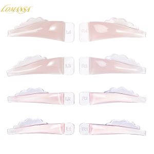 Lomansa 4 Pairs J And C Curl Silicone Eyelash Perm Pad Sticky Lashes Rod Shield Lifting 3D Eyelash Curler Accessorie Makeup Tool