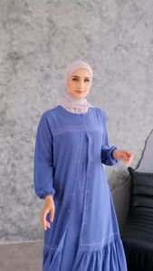 Zaskia Maxi Dress Terbaru 2024 Bahan Kombinasi Ceruty Baby Doll