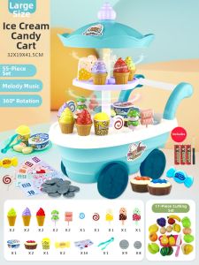 LELEMAO | Educational Toy Ice Cream Candy Snow Cone Cart for Girls 3-6 Years Old