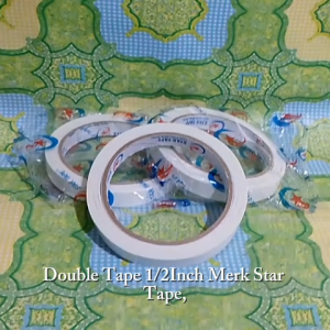 Double Tape 1/2 1/2In 1/2Inch 13.5 mtr Merk Star Tape Lem Kertas Bolak Balik