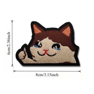Cartoon Cat Embroidery Patch Mouse Luminous PVC Hook Loop Armband Outdoor DIY Backpack Tactical Patches Backing