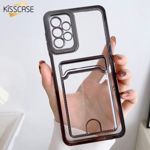 KISSCASE Card Slot Clear Case Luxury Plating Wallet Transparent Soft TPU Case For Samsung S23Ultra S23Plus S21 Galaxy S23 S22 Plus Note 20 Ultra