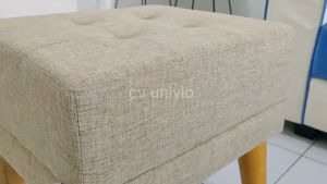 UNIVIO Kursi Meja Rias Pouf Puff Stool Canvas Daphnie Kaki Retro Minimalis