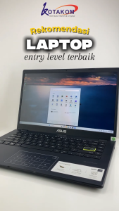 LAPTOP TERMURAH Asus VivoBook E410KA-CL464 - 14.0" Full HD - Intel N4500 - 128GB / 256GB SSD - RAM 4GB - Intel HD Graphics - Windows 11 + Office 365 - Black - Kotakom