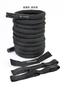 New Softly Woven Battle Rope Home Fitness Training Long Rope Martial Arts Aerobic Exercise Resistance Rope Comes with Anchor Strap