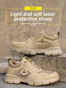 Mens Safety Shoes Steel Toe Fleece Lined Work Soft Bottom Lightweight Breathable Anti Crush Resistant Construction Dust Proof
