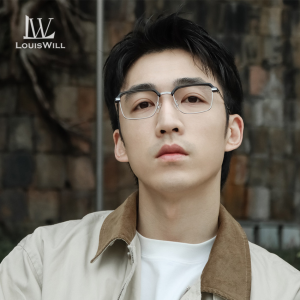 LouisWill Glasses Vintage Style Half-rim Glasses Fashion Semi Frame Clear Lens Glasses Blue Light Blocking Glasses Anti-fatigue and Anti-UV Glasses Anti-blue Lens Eyes Protection Eyewear