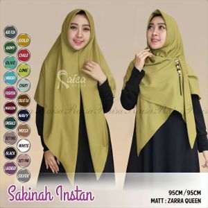 Hijab Sakinah Jilbab Instant Model Segitiga Bahan Zara Queen Buatan Raisa