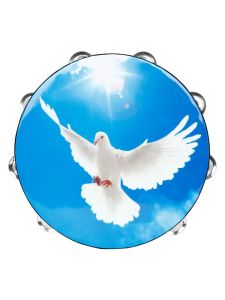 IRIN | IRIN 10 inch Hand Shaken Tambourine Drums Blue Sky Peace Dove Double Row Drum Orff Percussion Instruments Childrens Gifts