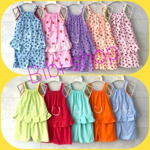 💥Sale 5 Bộ quần đùi áo 2 dây bé gái 10_15kg 1_3 tuổi set hè trẻ em bộ ma75c nhà