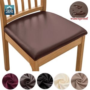 Pu Seat Cover Stretch Dining Seat Cushion Cover Waterproof Chairs Slipcovers For Home Kitchen Banquet Hotel Restaurant