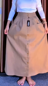Rok Casual button skirt-Rok vareasi kancing panjang wanita premium terbaru-Rok wanita dewasa-Rok korean style kekinian