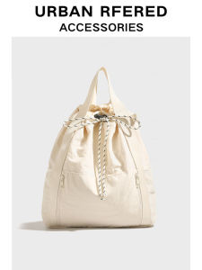 URBAN RFERED Outdoor Sports Backpack Casual Drawstring Double Shoulder Bag Hiking Bag Travel Leisure Student Bookbag