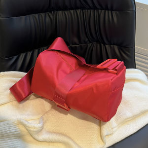 Nylon Crossbody Cloth Bag College Student Leisure Sports Small Bag One-Shoulder Travel Pull Cool Net Red Wide Shoulder Strap Bucket Bag