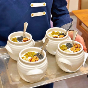 Creative Ceramic Coffee Cup Milk Tea Can Cold Dish Arrangement Hot Pot Pudding Yogurt Bottle Sauce Bowl Chinese Style Hand-Painted