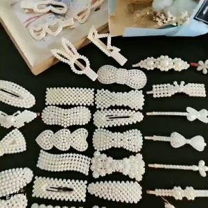 Hair Accessories Random Cute Girl Elegant Pearl Barrette Metal Hair Clip