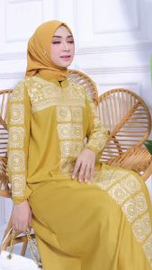 (M-L-XL-)NEW! FULL PAYET GAMIS MADINA SAFINA KATUN TOYOBO GAMIS TOYOBO PREMIUM GAMIS LEBARAN 2024 TERBARU