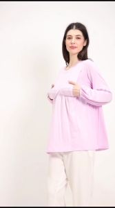 Baju Busui Lengan Panjang - Baju Menyusui Friendly Bukaan Kanan Kiri Adem