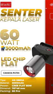 GOVA POWERFUL LED HEADLAMP SENTER ISI ULANG DESAIN TELESKOPIK hm