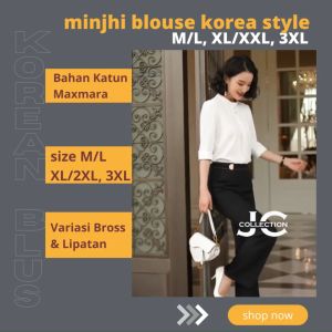 Blus Oversize Wanita lengan Panjang Gaya Korea Model Terbaru Minjhi LS - NIC Fashion