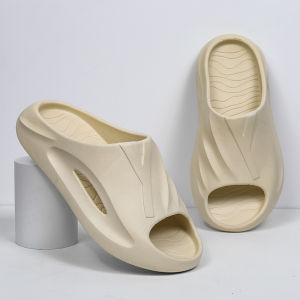 Mens Summer Casual Lightweight Indoor Home Comfortable Soft Bottom Breathable Slip-On Sandals Thick Heel Beach Shoes