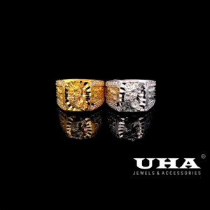 N761 Nhẫn nam mạ vàng - trắng cao cấp