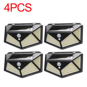 100LED Solar Street Light Outdoor Motion Sensor Wall Lamp 3Modes Portable Garden LightingFence Villa Balcony Pathway Floodlight