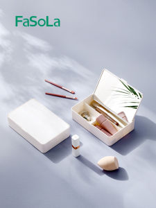 Japanese Fasola Foldable Cosmetic Mirror Storage Box Integrated Student Small Desktop Cosmetics Desktop Vanity Mirror