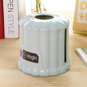 round Plastic Tissue Box Coffee Table Paper Roll Holder Home Living Room Restaurant Desktop Organizer