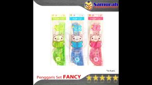 Penggaris Set lengkap Fancy 4 in 1 / Segitiga sama sisi - segitiga siku - Busur 180 - Mistar 1 Set