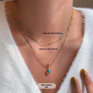 CAFFTI | Spring and Summer Accessories Pearl and Turquoise Necklace